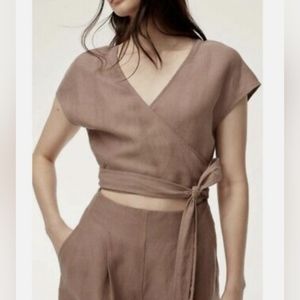 WILFRED ARITZIA linen wrap pantsuit size 4